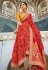 Silk Saree with blouse in Red colour 215