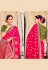 Silk Saree with blouse in Magenta colour 106