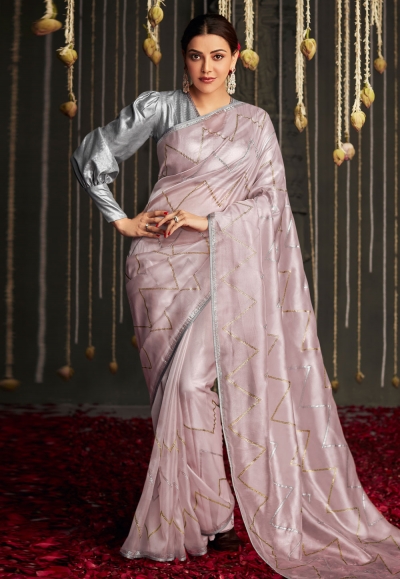 Kajal aggarwal Silk bollywood Saree in pink colour 5227