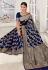 Banarasi silk Saree in Navy blue colour 4702