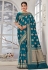 Banarasi silk Saree with blouse in Teal colour 4705