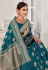 Banarasi silk Saree with blouse in Teal colour 4705