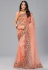 Organza Saree with blouse in Peach colour 900