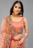 Organza Saree with blouse in Peach colour 900