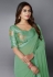 Georgette Saree with blouse in Pista green colour 909