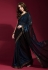 Georgette sequence Saree in Navy blue colour 172249