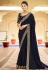 Silk Saree with blouse in Navy blue colour 5411