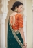 Silk Saree with blouse in Teal colour 5417