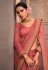 Organza Saree with blouse in Pink colour 1209