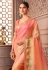 Organza Saree with blouse in Peach colour 1205A