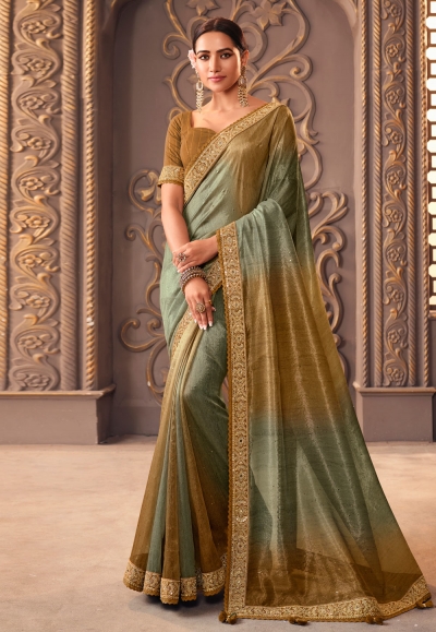 Viscose Saree with blouse in Grey colour 1203A