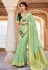 Silk Saree with blouse in Pista green colour 1451