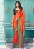Silk Saree with blouse in Orange colour 14001