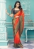 Silk Saree with blouse in Orange colour 14001