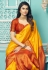 Silk Saree with blouse in Yellow colour 14003