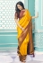 Silk Saree with blouse in Yellow colour 14008