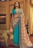 Georgette Saree with blouse in Turquoise colour 29003
