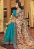 Georgette Saree with blouse in Turquoise colour 29003