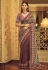 Georgette Saree with blouse in Wine colour 29002