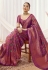 Kanjivaram silk Saree with blouse in Purple colour 16004
