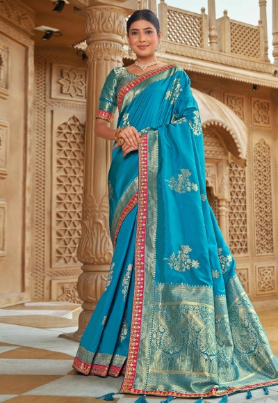 Banarasi silk Saree in Sky blue colour 5005