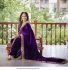 Bollywood Model Velvet embroidery work Purple color saree