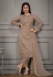 Net kameez with pant in Brown colour 4921