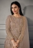 Net kameez with pant in Brown colour 4921