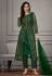 Net kameez with pant in Green colour 4923