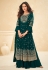 Georgette embroidered palazzo suit in Teal colour 9206