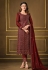 Georgette straight cut suit in Maroon colour 4896