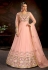 Net abaya style Anarkali suit in Pink colour 7913