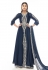 Satin long Anarkali suit in Navy blue colour 1007
