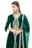 Satin long Anarkali suit in Green colour 1009