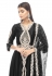 Satin abaya style Anarkali suit in Black colour 1010