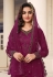 Net embroidered palazzo suit in Purple colour 3404