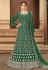 Net abaya style Anarkali suit in Green colour 3205