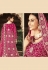 Net abaya style Anarkali suit in Magenta colour 3209