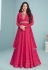 Georgette abaya style Anarkali suit in Magenta colour 9291