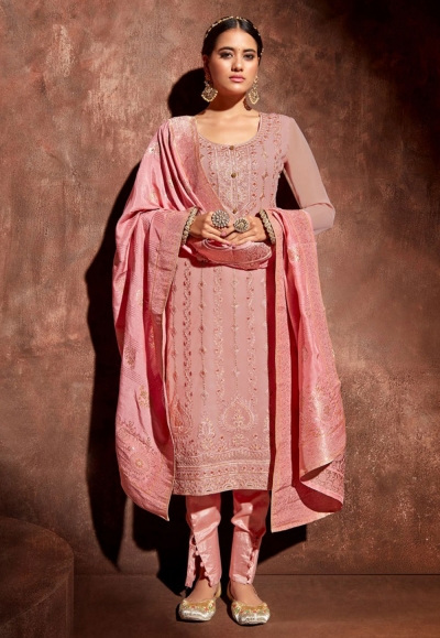 Georgette pakistani suit in Pink colour 2206