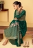 Georgette abaya style Anarkali suit in Green colour 9361