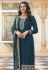 Desai teal silk pakistani suit in Prachi colour 16802