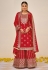 Chinon pakistani suit in Red colour 1498