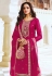 Silk pakistani suit in Magenta colour 13616