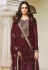 Silk pakistani suit in Wine colour 13614