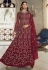 Net long Anarkali suit in Maroon colour 5403