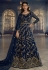 Net long Anarkali suit in Navy blue colour 5407