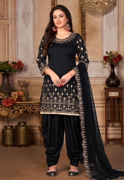 Casual Wear Black Rayon Salwar Kameez Ethnic Punjabi Dhoti Kurta Girls Suit  Dres | eBay