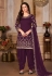Art silk patiala suit in Purple colour 4302