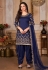 Art silk punjabi suit in Navy blue colour 4303